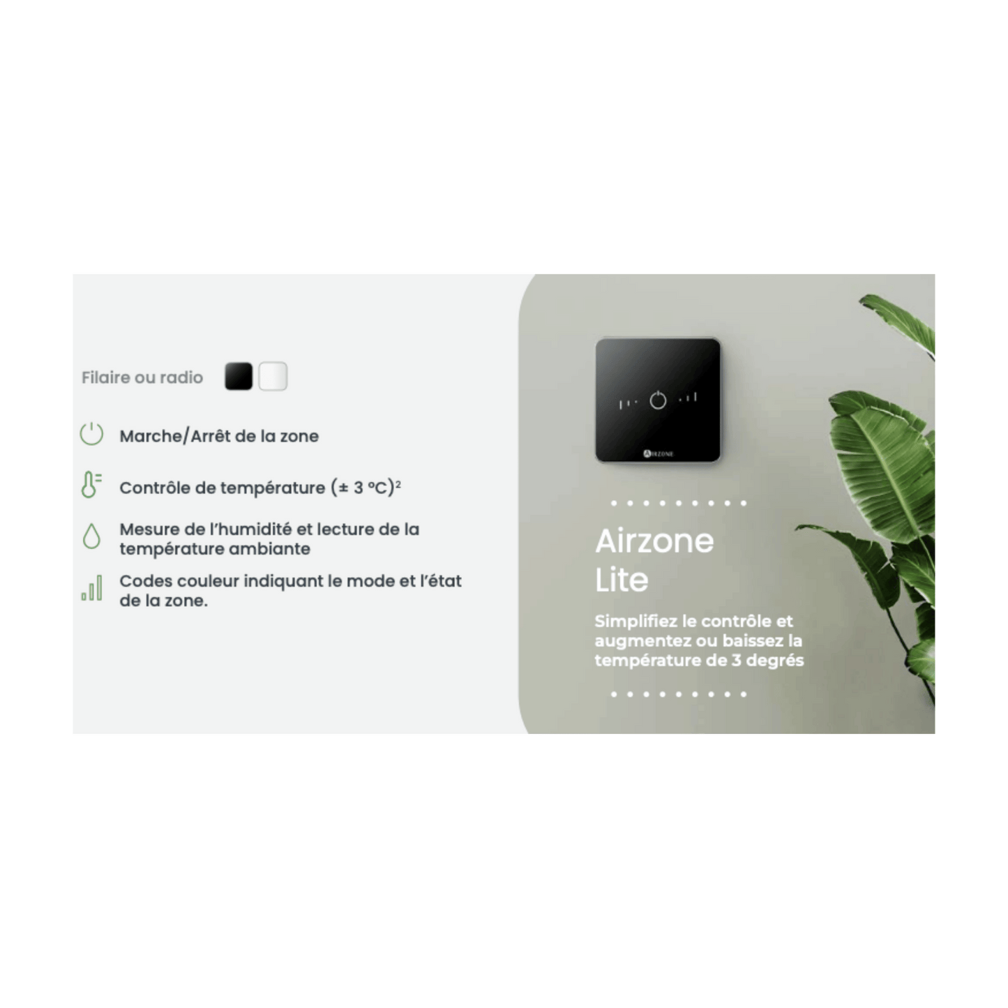 Airzone - Acuazone Thermostat Lite Filaire
