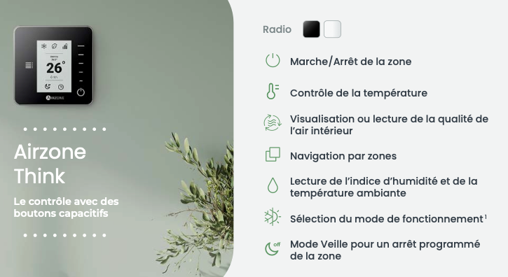 Airzone - Flexa 25 / Easyzone 25 - Thermostat Think Radio