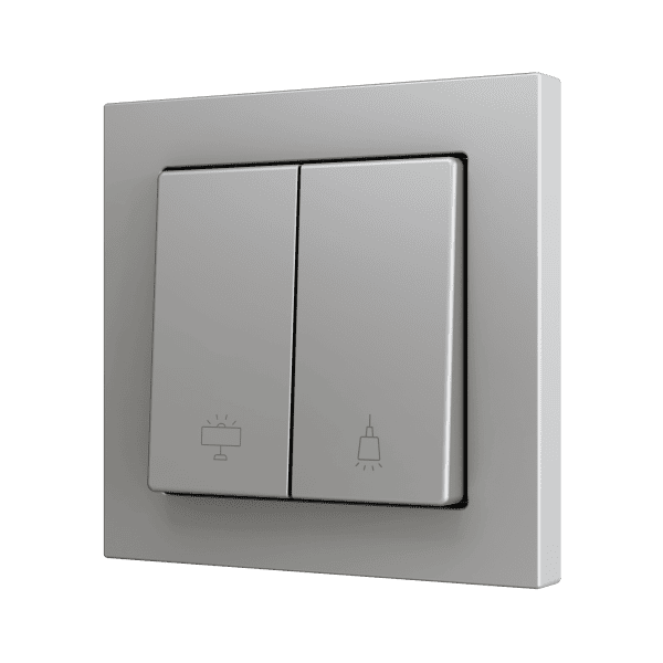 Zennio - ZS55 - Bouton Poussoir Soft - Double - 2 Entrées