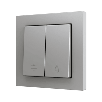 Zennio - ZS55 - Bouton Poussoir Soft - Double - 2 Entrées