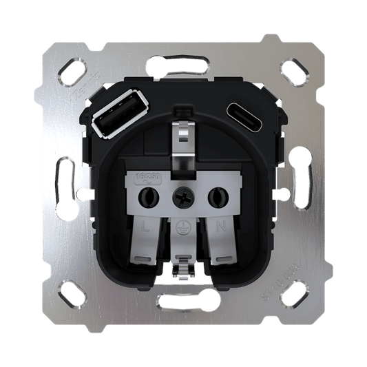 Zennio - ZS55 & ZS70 - Prise Schuko avec USB C + A